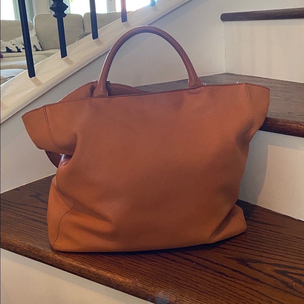 Mark & Graham Brown Leather Tote and Two Bonus Straps - Picture 4 of 6